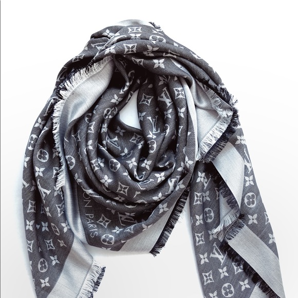 Louis Vuitton Black Denim Monogram Scarf/Shawl - Picture 3 of 8